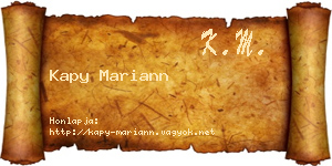 Kapy Mariann névjegykártya